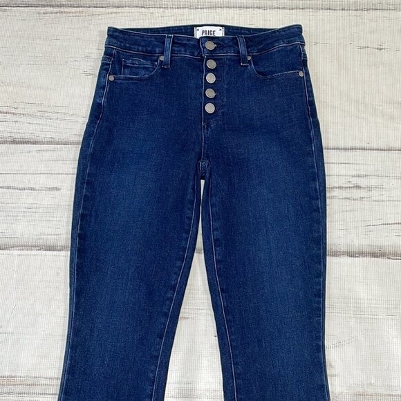 Paige Hoxton Ankle Jeans Skinny Blue Faded Denim Size 26 - Picture 4 of 13